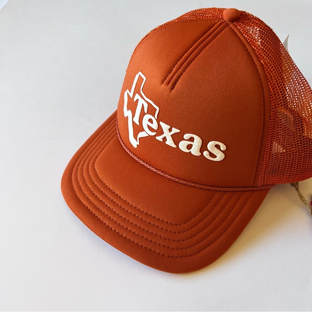AMERICAN NEEDLE TEXAS FOAMY VALIN TRUCKER MESH BACK HAT ORANGE SNAPBACK OS NWOT